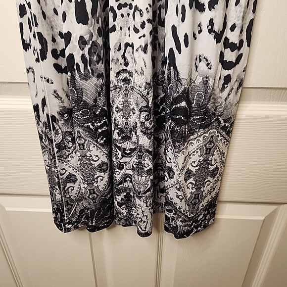 Apt.9 Women's Sleeveless Black Gray Geometric Pattern Animal Print Dress Size XS - Picture 12 of 13